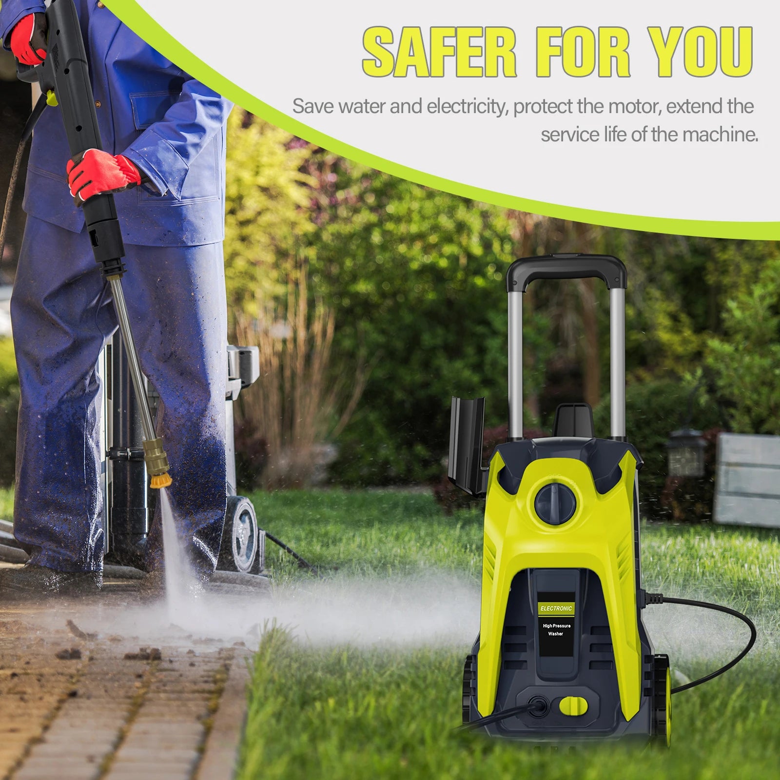 Electric Pressure Washer 4800PSI 2.9GPM Pressure Washer with 25 Ft Hose, 4 Quick Connect Nozzle,Cleaning for Pool, Patio, Car